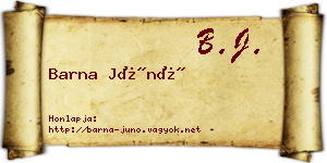 Barna Júnó névjegykártya