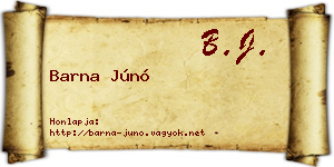 Barna Júnó névjegykártya